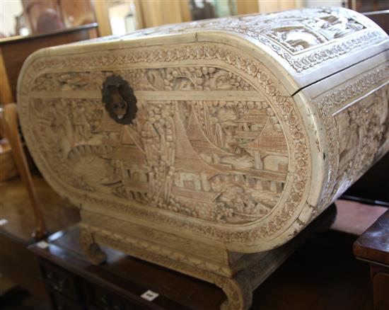A Cantonese bleached camphorwood chest